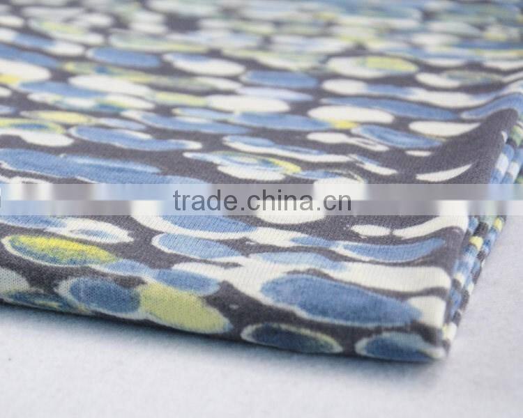 Jiufan textile printed knitting fabric for women dress