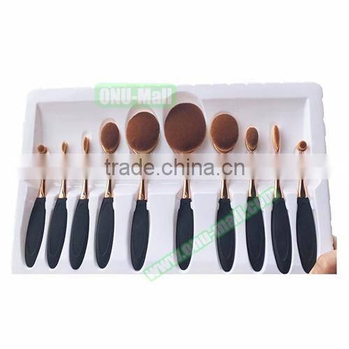 10Pcs/Set Beauty Toothbrush Shaped Foundation Power Eyebrow Eyeliner Lip Facial Makeup Oval Cream Brushes Makeup Tools