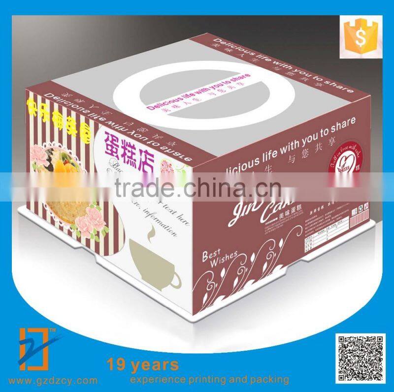 Custom Food Grade Decorative Wedding paper Cake Box