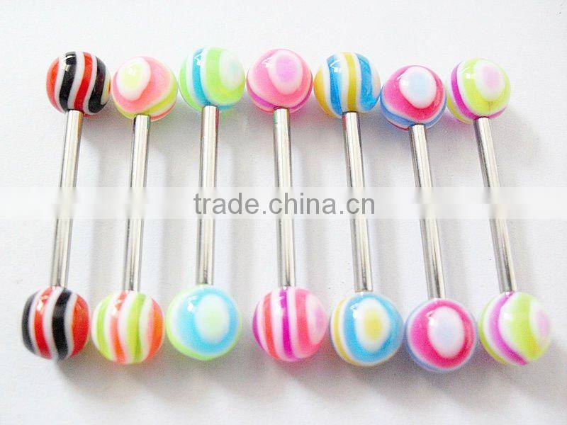 Rainbow Stainless Steel Tongue Ring