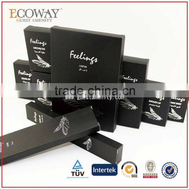 beautiful black paper box hotel amenities set yangzhou hotel supply products