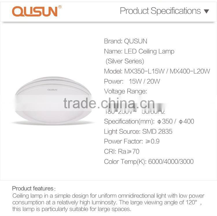 Sliver LED Ceiling Lamp 15W 20W CE RoHS ceiling lamp