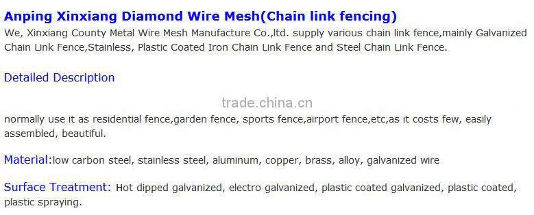 Xinxiang low price galvanized chainlink fence