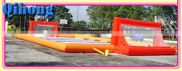 factory price inflatable soap soccer field, water soccer field