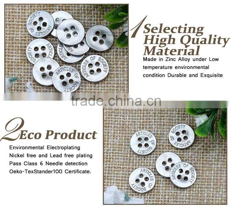 High Quality Four Holes Custom logo sew button for shirt