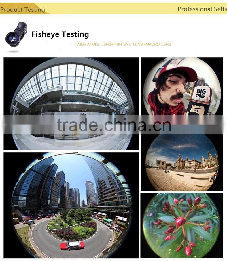 mobile phone accessories 3 in 1 lens kit 180 Degree Fisheye Lens wide Angle lens Micro Lens for samsung iphone 6