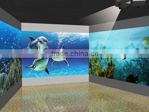 Unlimited effects projection system, interactive wall systems for advertising, exhibition, entertainment