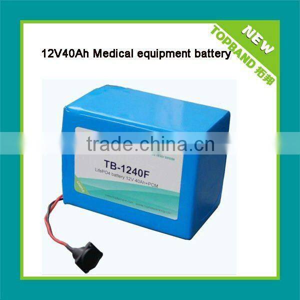 Topband hot sale!!!! rechargeable battery 12v 40AH +PCM protection China supplier TB-1240F