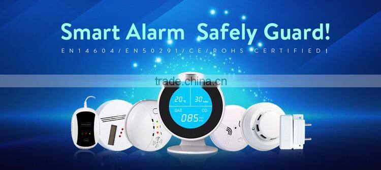 Fire alarm smoke detector with 9V battery, reset & test key, EN14604