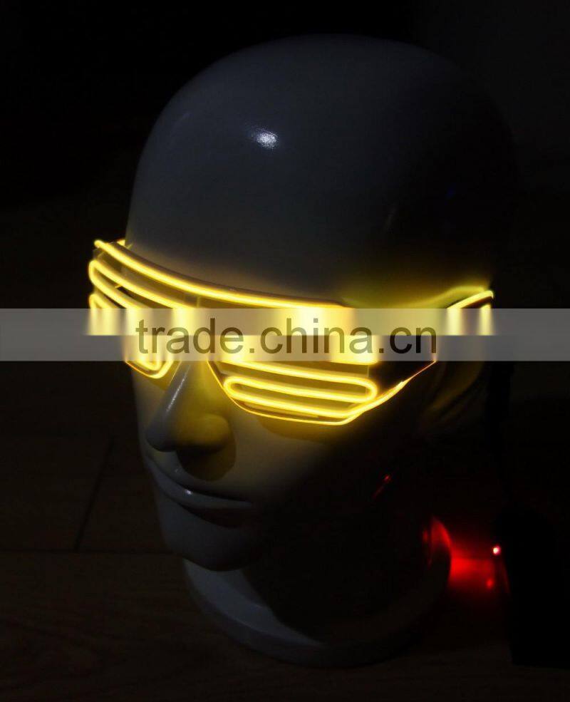 Yellow EL Shutter glasses / EL light Shutter glasses / EL Flashing Shutter glasses