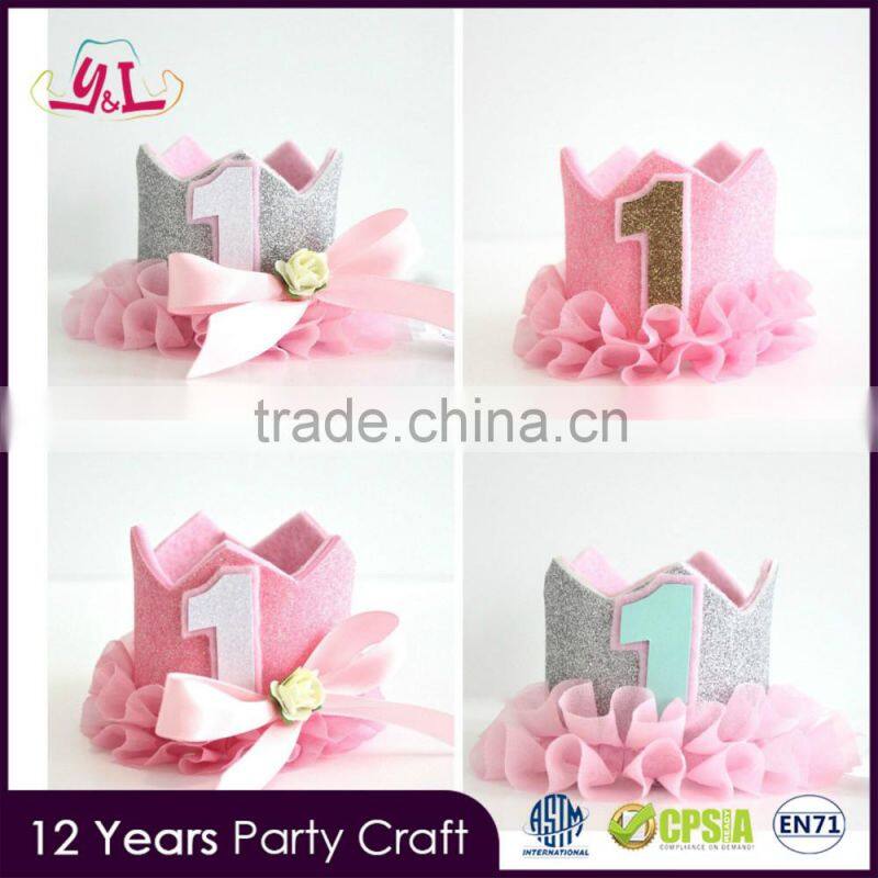 Gold Glitter MINI Birthday Cake Smash Princess Party Crown