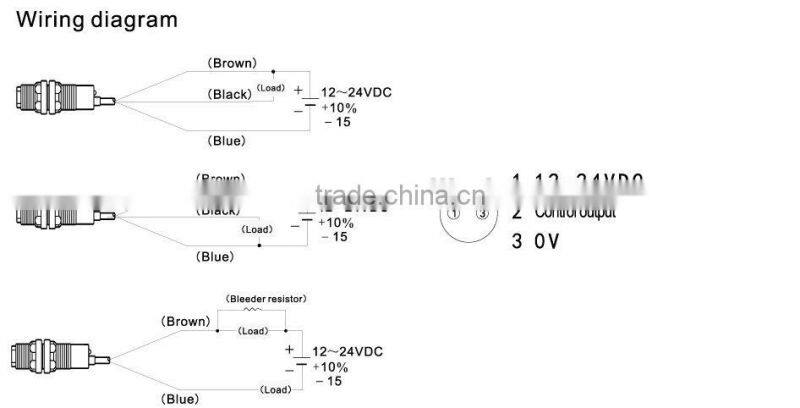 DR18RI-CU10/40 Series M18, 10/40cm Diffuse Cylinder Photo Sensor, Metal Housing With a Protected Tube, PNP/NPN Photo Sensor