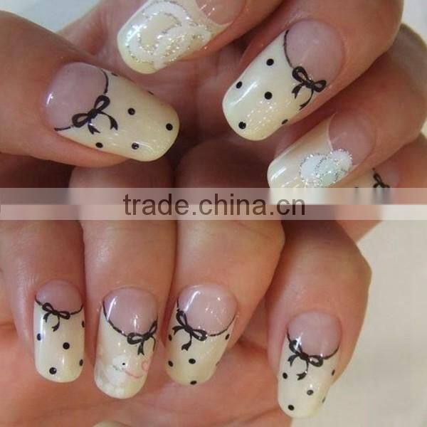 Custom hot sale Valentine'Day nail sticker cute nail art decals wedding bow dot nail wrap