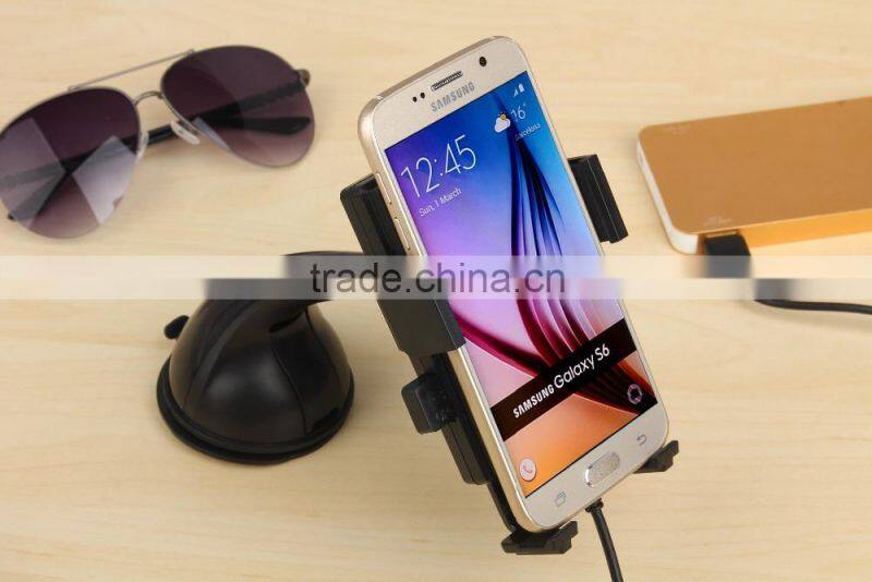 Black color Universal Qi Car Holder Wireless Charger