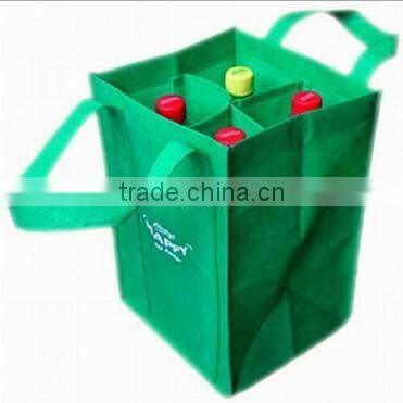 2016 cheap recycle new style fashion bottle carrier laminated non-woven bags