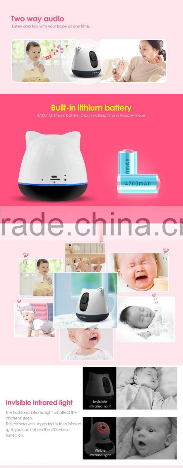 VStarcam H.264 720P wireless video digital camera baby monitor