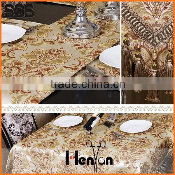 wholesale custom sequin jacquard damask table runner