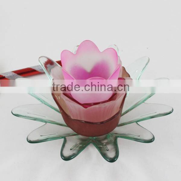 2016Hot sellfiower star shape glass candle holder