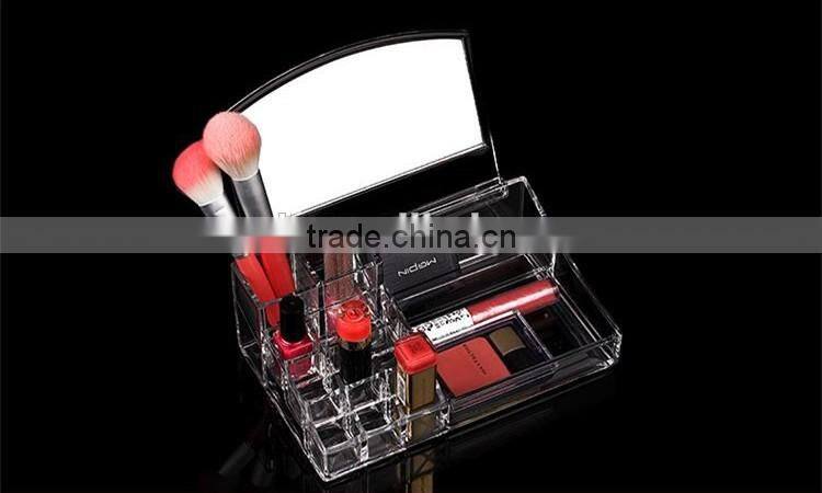 top class high clear luxury plexiglass acrylic material acrylic makeup display with mirror