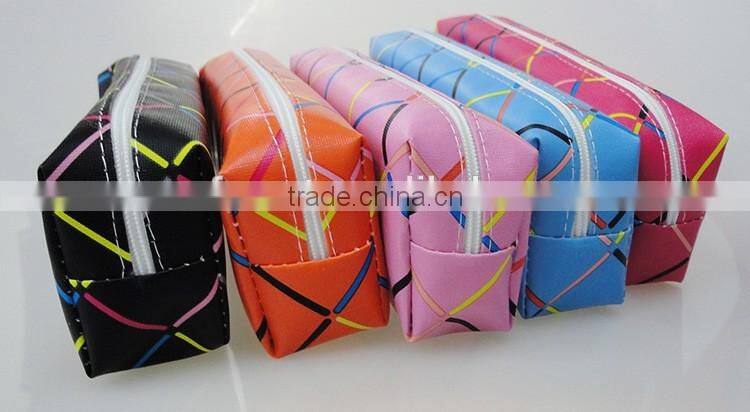 cheap promotional pu leather kids pencil case stationery pouch