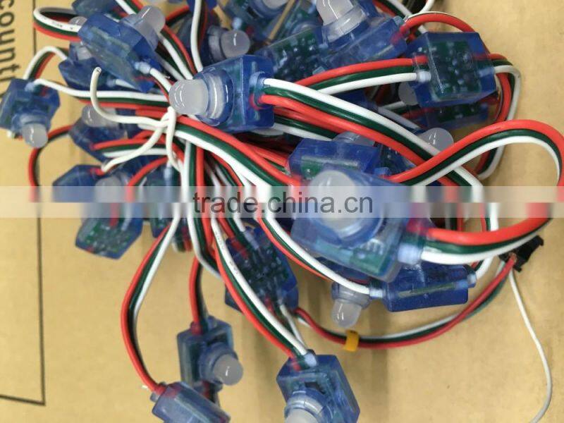 12mm square LED DMX WS2801 RGB pixel string light with IC 9883
