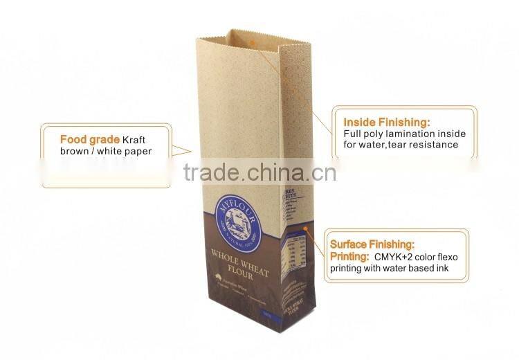 Biodegradable recycled kraft paper bag die cut design paper bag