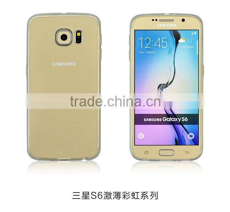 Hot transparent black 0.8MM thin PC+TPU phone cases for S6