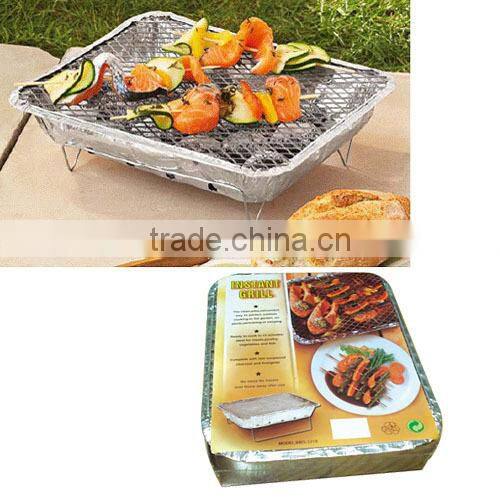 one time instant bbq grill with charcoal