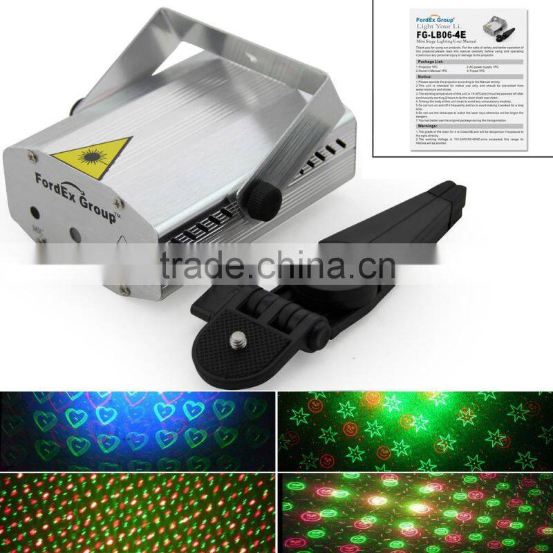 Sidiou Group Mini Red and Green Laser Stage Lighting Moving Party Stage Light Projector Stage Lighting Disco Show Laser (Silver)