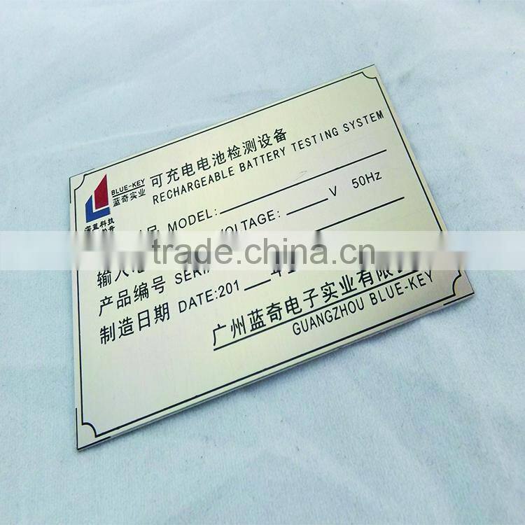 printing aluminium labels/ nameplates