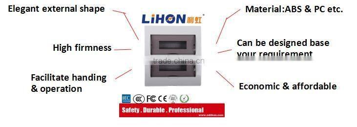 Double rows copper terminal surface mount plastic electric distribution box