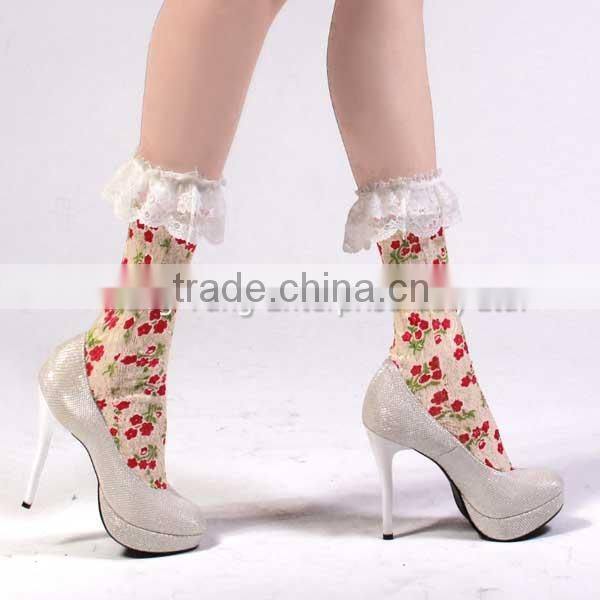 5048 Floweret Lace Anklet Socks