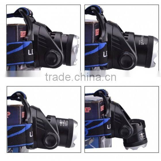 Hot selling on amazon led 10W aluminum zoom headlamp t6 rechargeable headlight for camping walking fishing