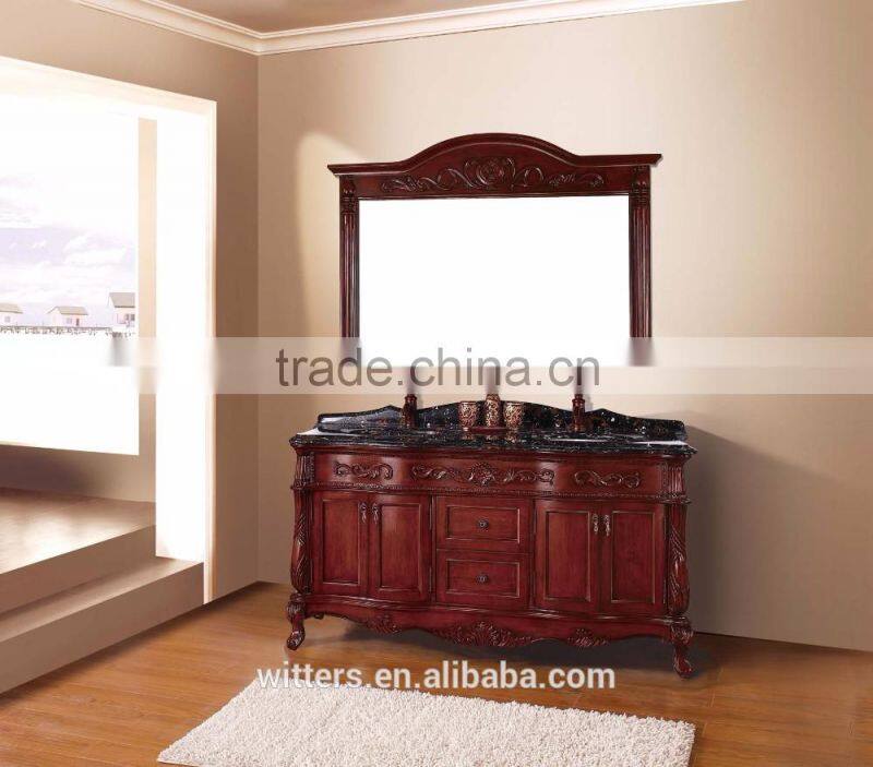 55cm luxury red classic bathroom vanity with double vanity basin WTS263