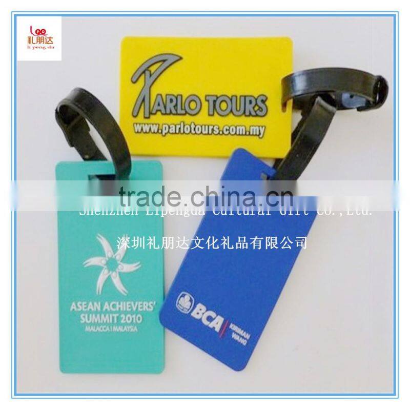 Custom made travel 3D soft pvc luggage tag, OEM custom travel wholesale silicone luggage tag