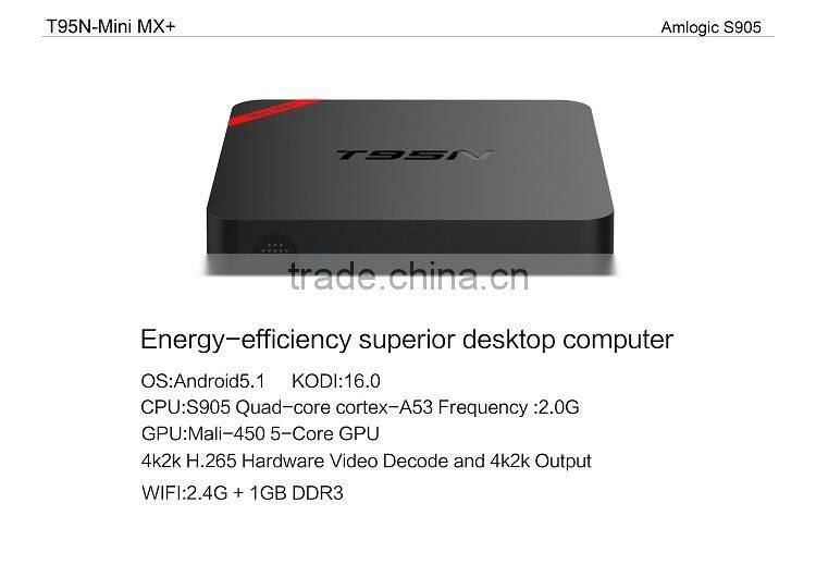 free downloaded flash media player kodi 16.1 T95N mini mx+ 4K S905 1G 8G Quad core KODI 16.1 android 5.1 tv box
