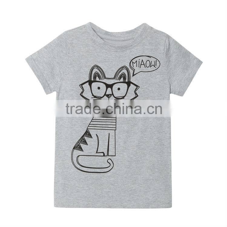 lovely color grey wholesale t shirt printing animal cat