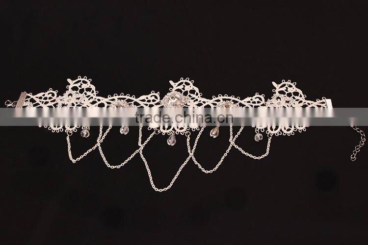 MYLOVE Women Goth Lace Gemstone Collar Choker Crystal Pendant Necklace Jewelry Gift MLY272