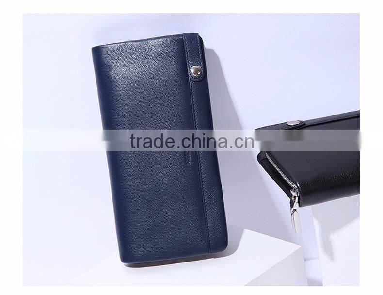 dark blue men leather wallet with coin pocket wholesale men purse