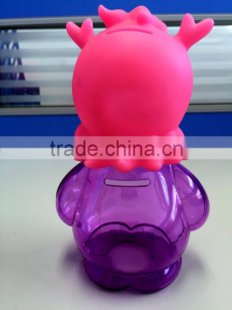 Cute Deer Money Box,Plastic Animal Money Box,Transparent Vinyl Toy