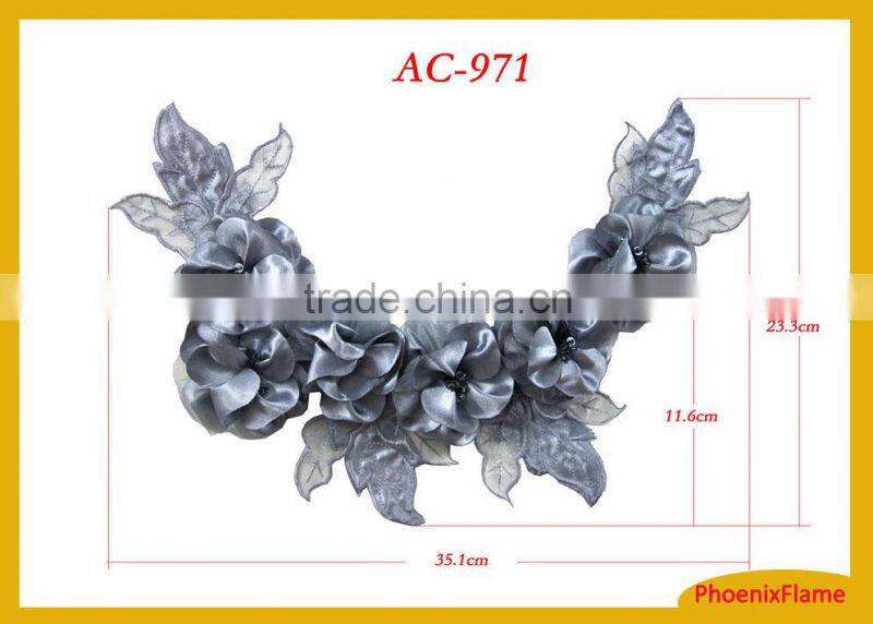 Fancy silk chiffon flower trim AC-971