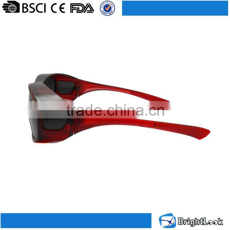 2016 Novelty new style customized unisex red frame double lenses bifocal polarized sports reading sunglasses