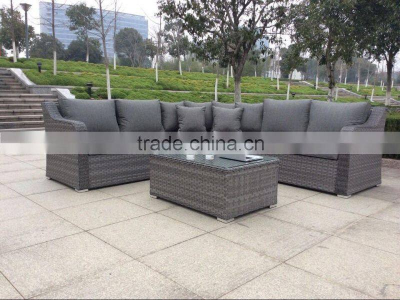 Patio Sectional Furniture Wicker Rattan Sofa Set with Cushions