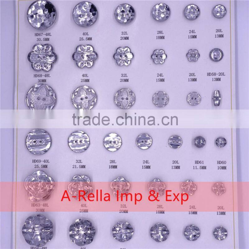 acrylic buttons in different shapes