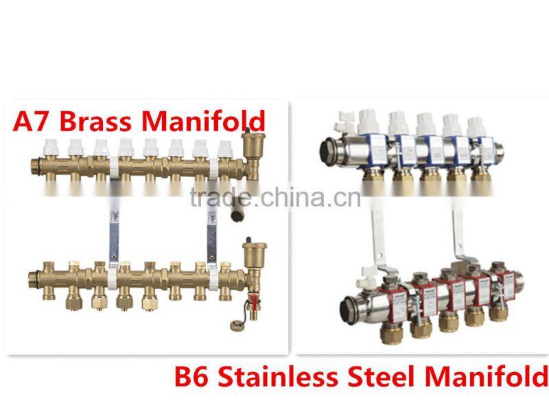 high quality 2014 Menred stainless steel intelligent central heating system manifold floor heating manifold