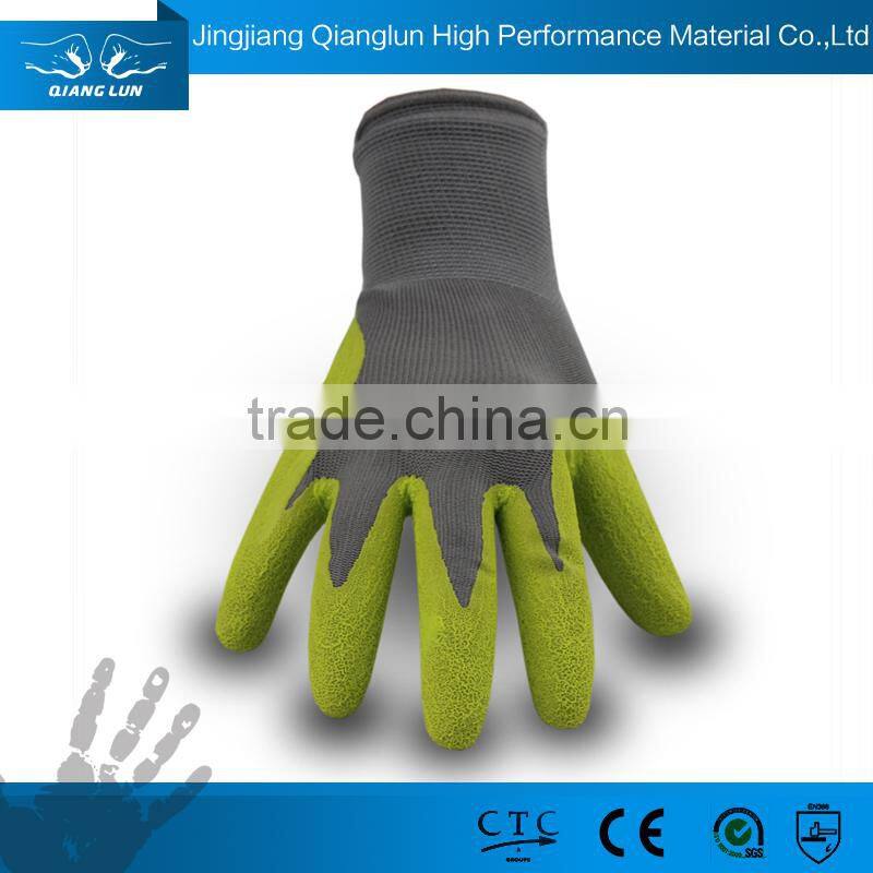 QL EN388 3123 Polyester knitted latex dipped gloves for building