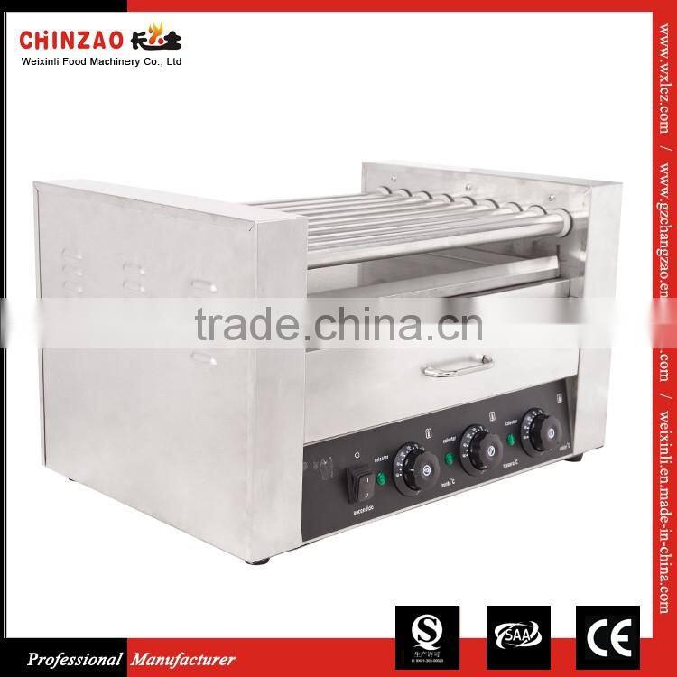 9 Rollers Professional Hot Dog Roller Cooker and Sausage Bun Warmer