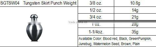 Bullet tungsten fishing weights distribute tungsten fishing weights