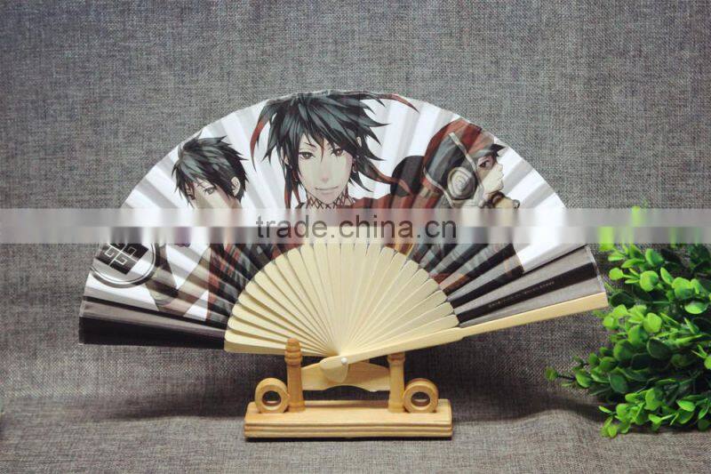 hot sale customized paper bamboo fan for gifts and wedding promotional gift