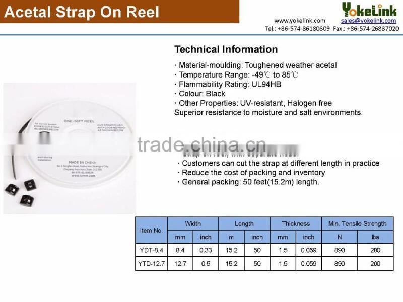 Black Acetal Strap on reel